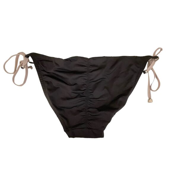 NWT A.Che Side Tie Ruched Back String Bikini Bottoms in Black Sz. XS - Picture 3 of 3